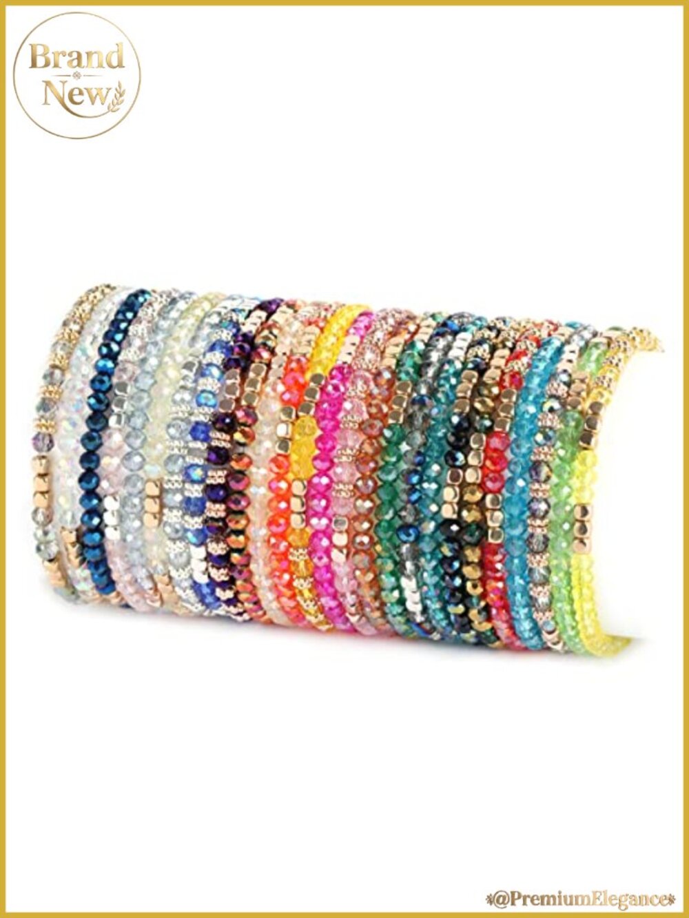 26 Piece Glass Beaded Stretch Bracelets Set Boho